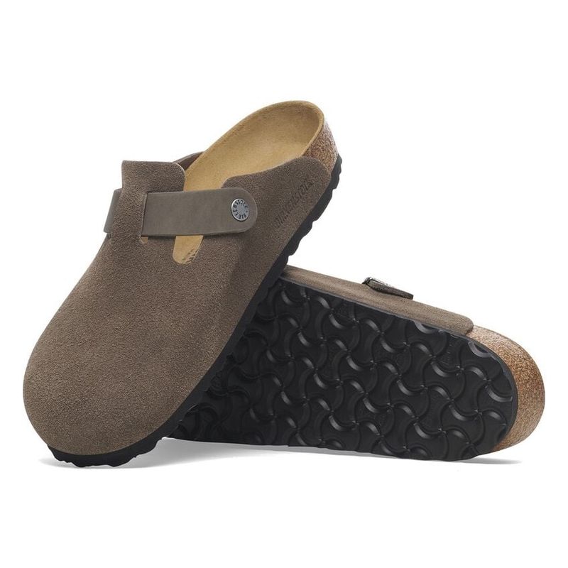 Birkenstock Boston mixed gray -brun semsket skinn normal
