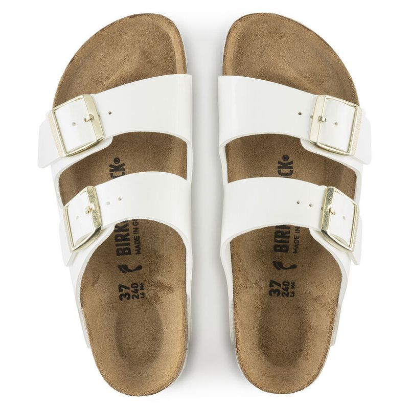 Birkenstock Arizona BF patent hvit smal