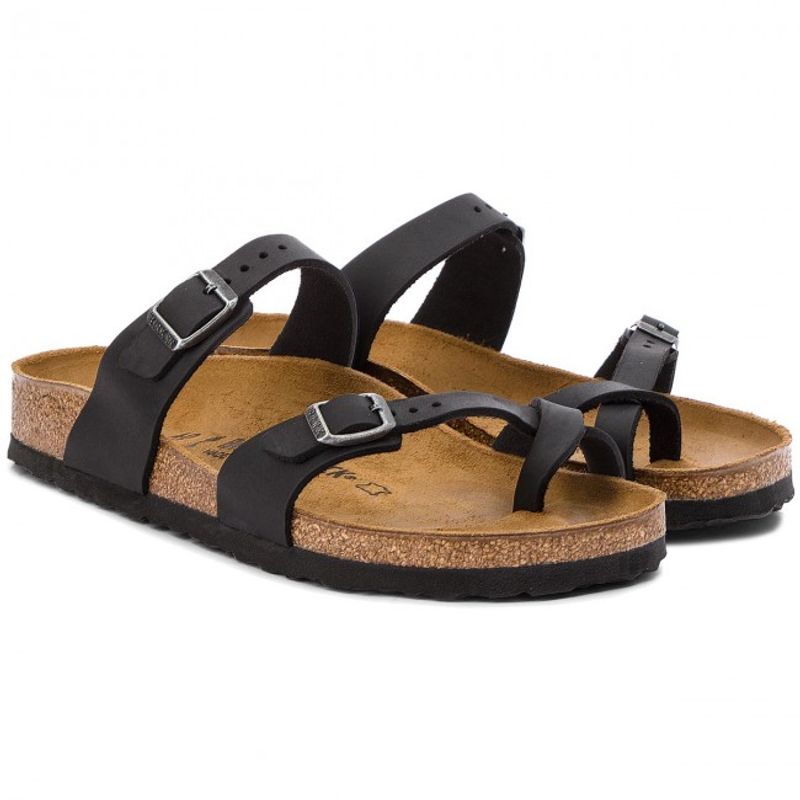 Birkenstock Mayari Svart oljet skinn smal