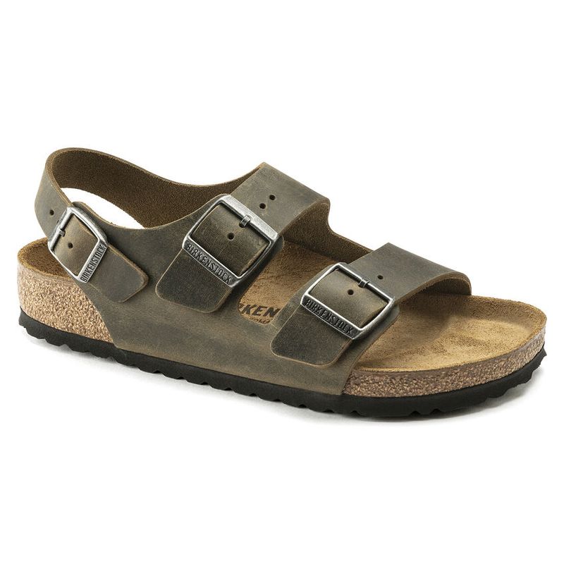 Birkenstock Milano Faded Khaki oljet skinn normal