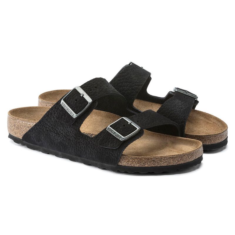 Birkenstock Arizona svart nubuck skinn normal