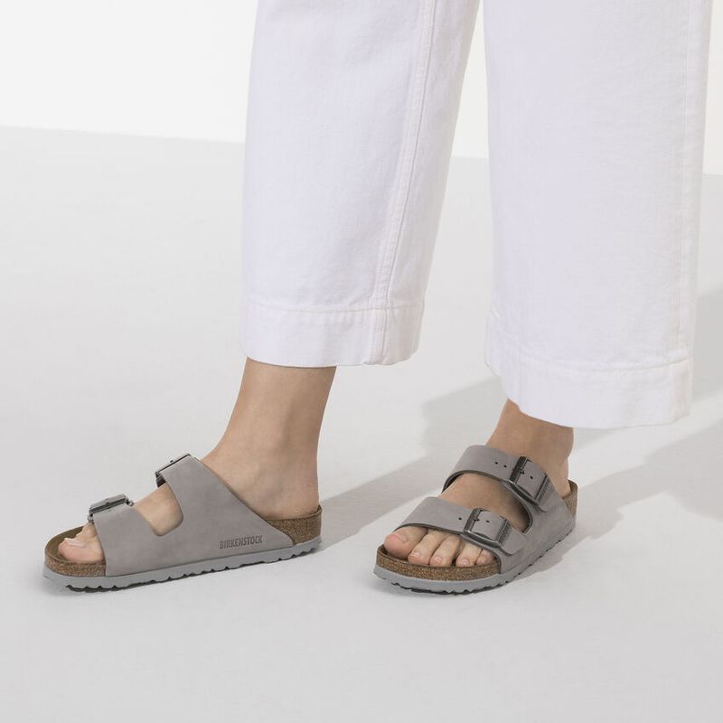 Birkenstock Arizona SFB LENB Dove Gray skinn smal