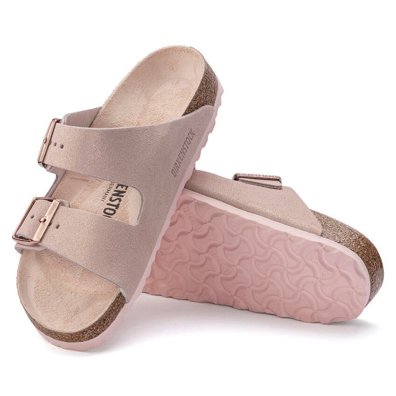 Birkenstock Arizona Shimmering Light Rose Semsket skinn smal