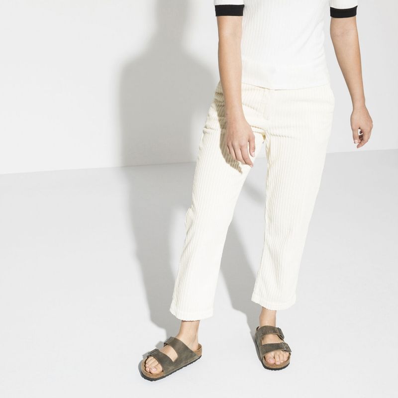 Birkenstock Arizona SFB Faded Khaki oljet skinn smal myk