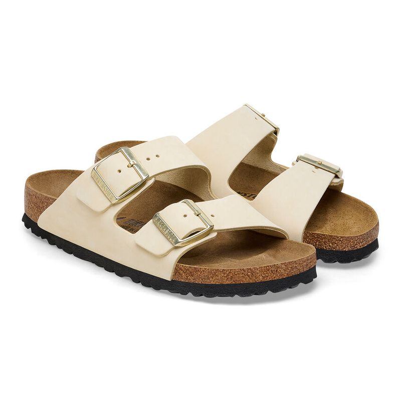 Birkenstock Arizona Ecru nubuck skinn smal