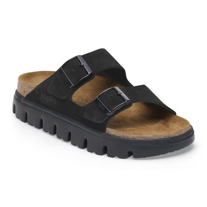 Hovedbilde Birkenstock Arizona platform semsket skinn svart ...