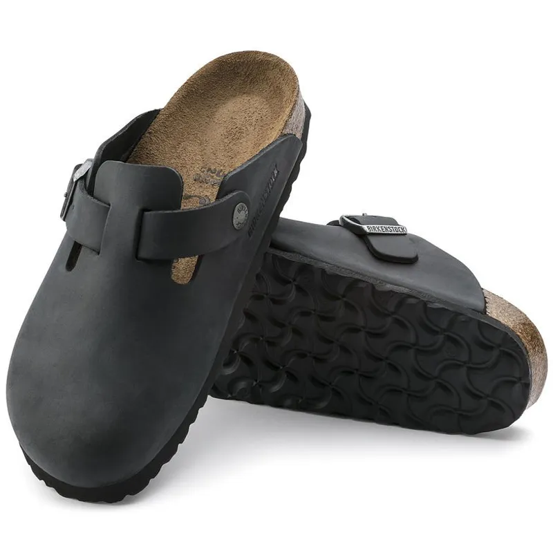 Birkenstock Boston Svart oljet skinn normal