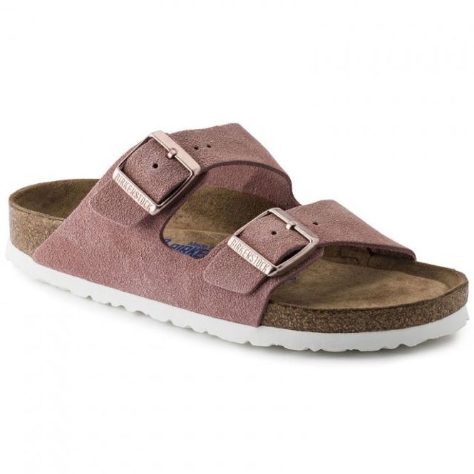 Hovedbilde Birkenstock Arizona SFB Rose semsket skinn smal ...