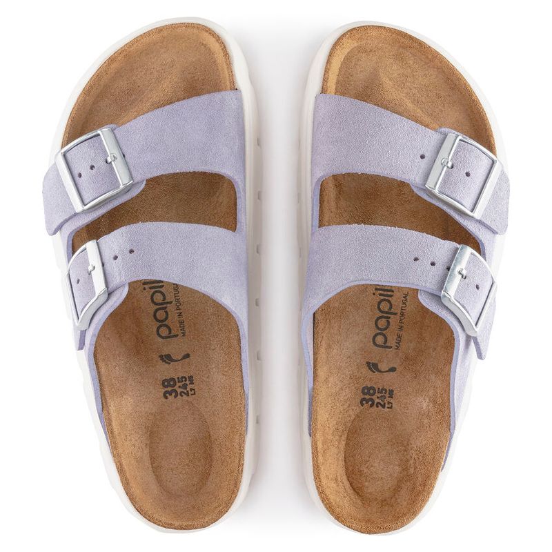 Birkenstock Arizona platform semsket skinn Purple fog smal