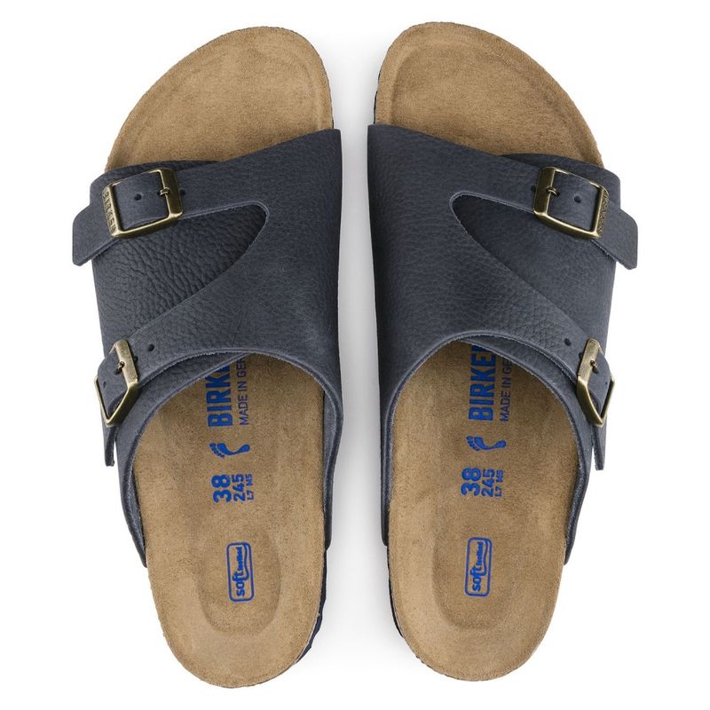 Birkenstock Zurich SFB Steer Indigo blå skinn myk normal