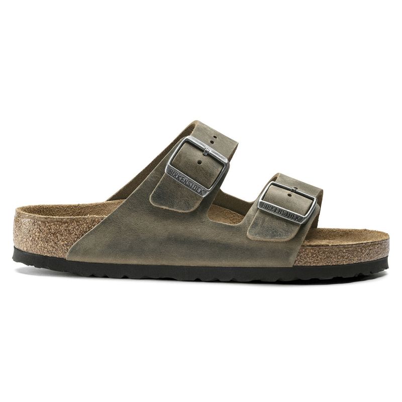 Birkenstock Arizona SFB Faded Khaki oljet skinn smal myk