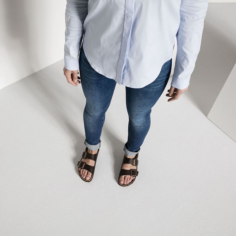 Birkenstock Milano Glatt skinn mørkebrun normal