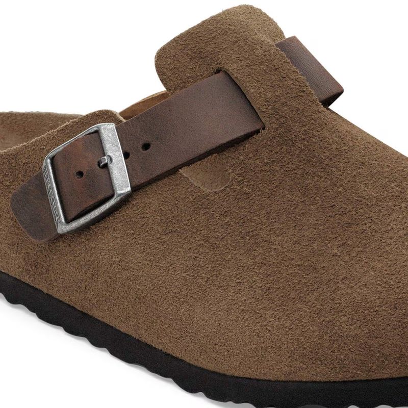 Birkenstock Boston mixed dark tea- brun semsket skinn normal
