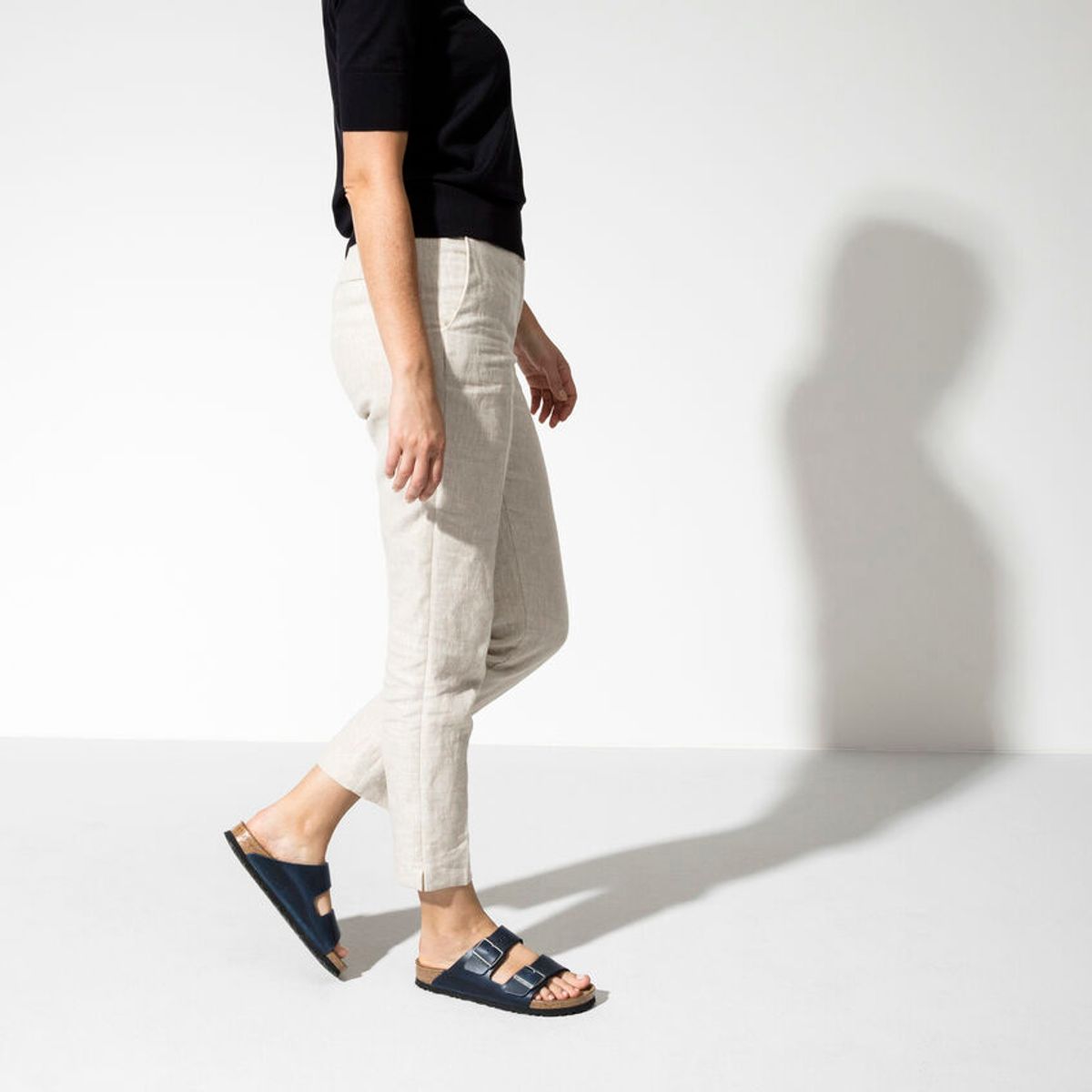 Birkenstock Arizona SFB Blå oljet skinn smal myk