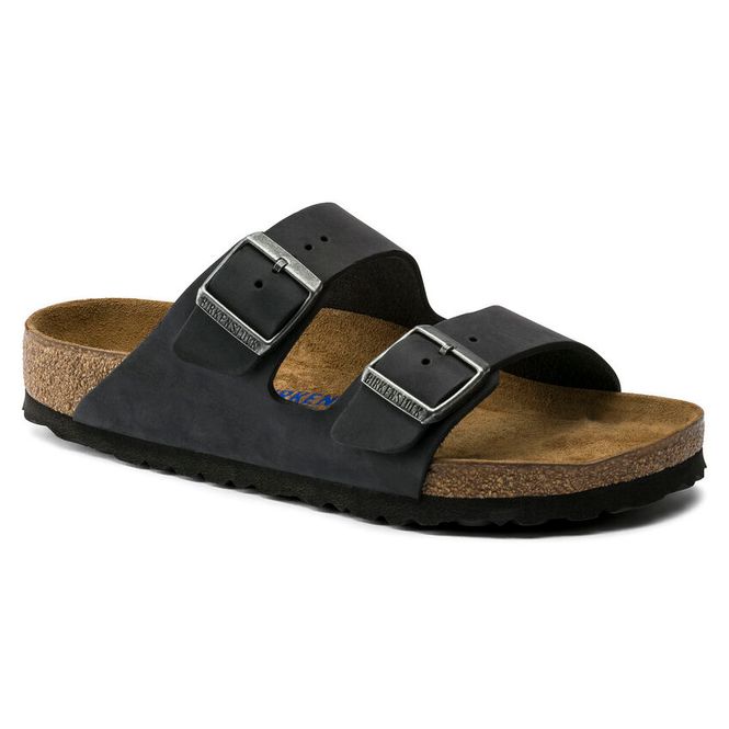 Hovedbilde Birkenstock Arizona SFB Sort Oljet Skinn smal myk