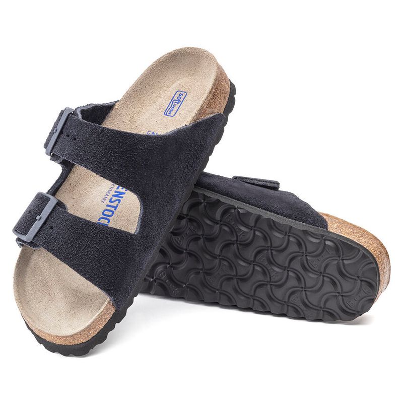Birkenstock Arizona SFB midnight blå semsket skinn smal myk