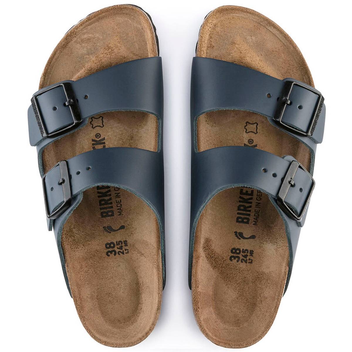 Birkenstock Arizona Blå skinn smal