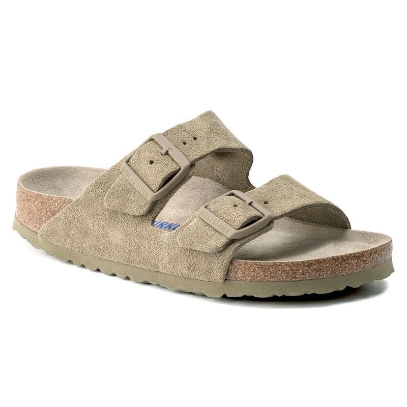 Birkenstock Arizona SFB Faded Khaki semsket skinn smal myk