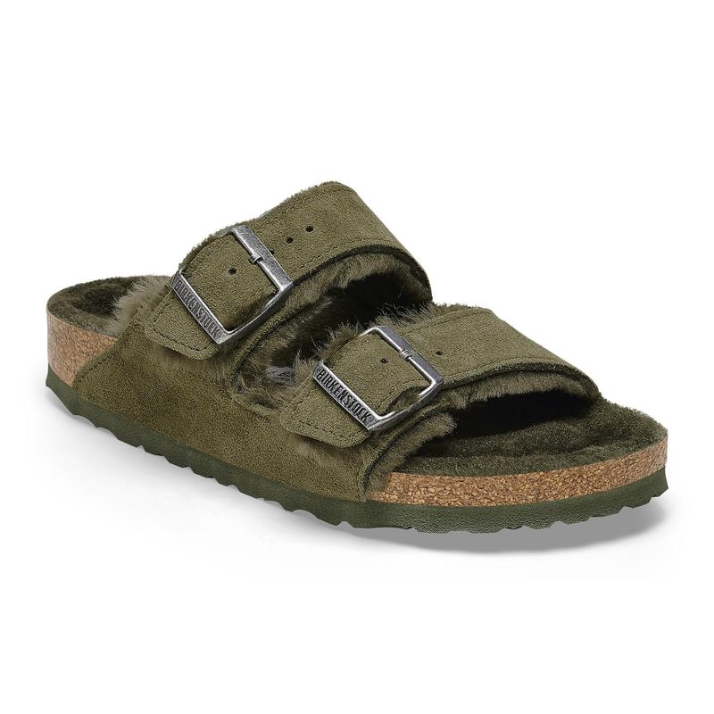 Birkenstock Arizona Shearling Thyme semsket skinn/lammeull 