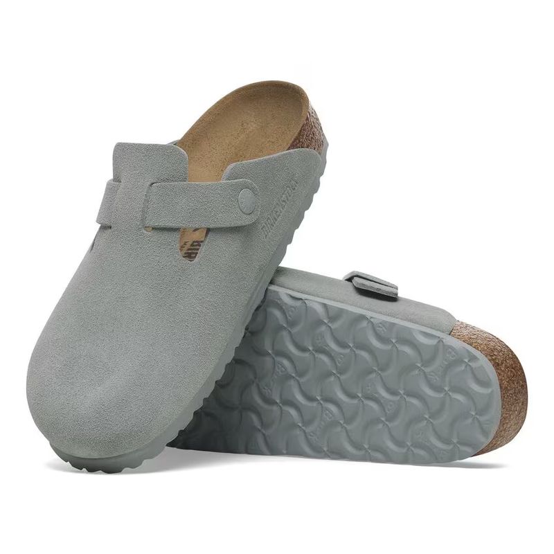 Birkenstock Boston pure sage semsket skinn smal