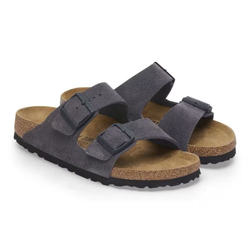 Birkenstock Arizona Velvet Grey semsket skinn normal