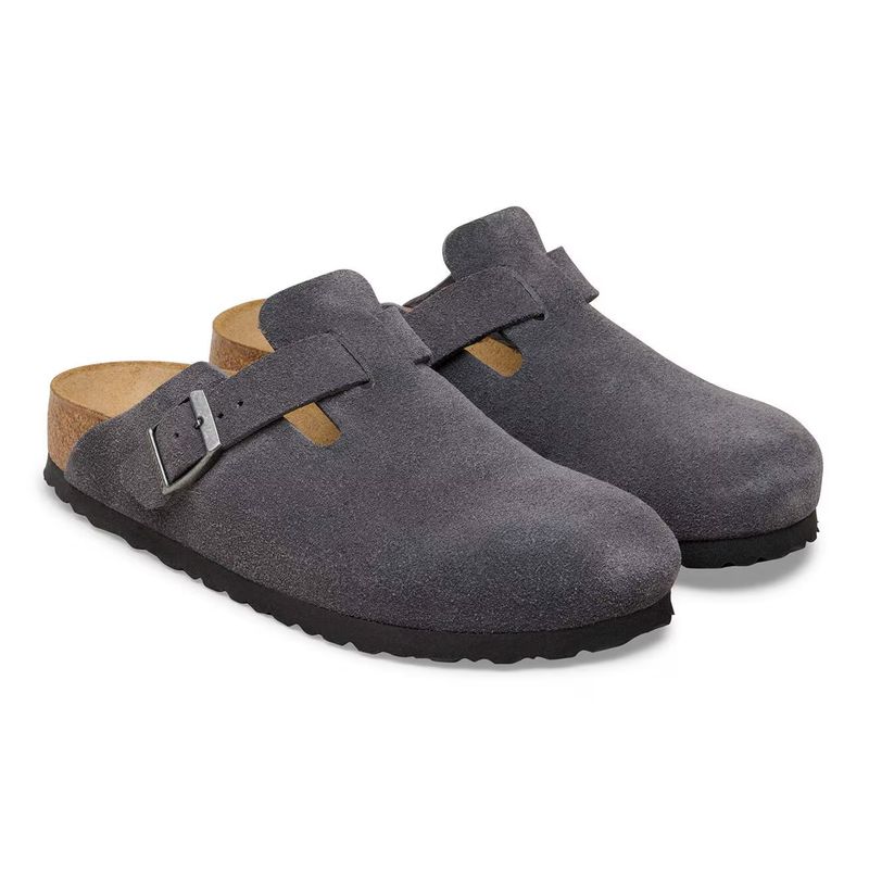 Birkenstock Boston charcoal semsket skinn normal