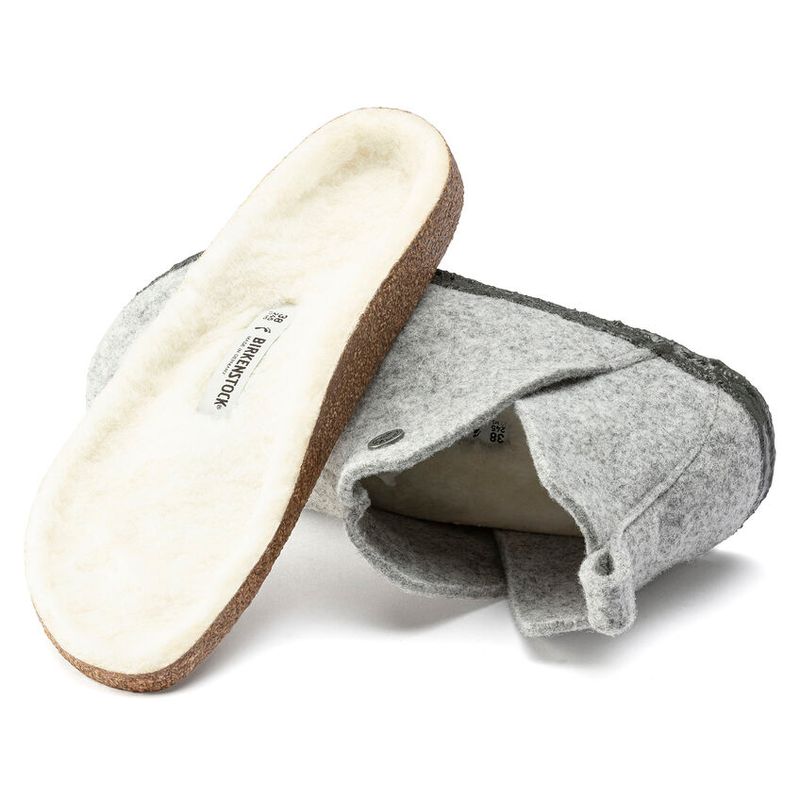 Birkenstock Andermatt Shearling lysegrå ullfilt normal