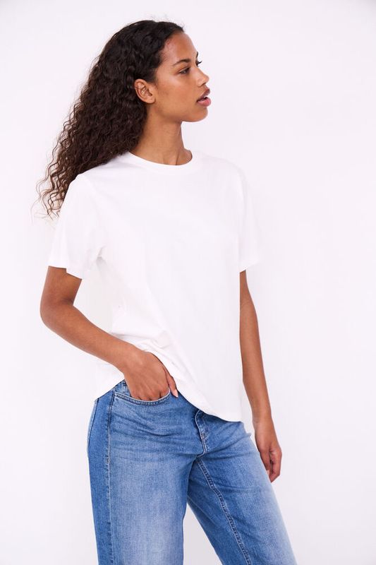 Ichi IHPalmer Loose  T-shirt bomull hvit