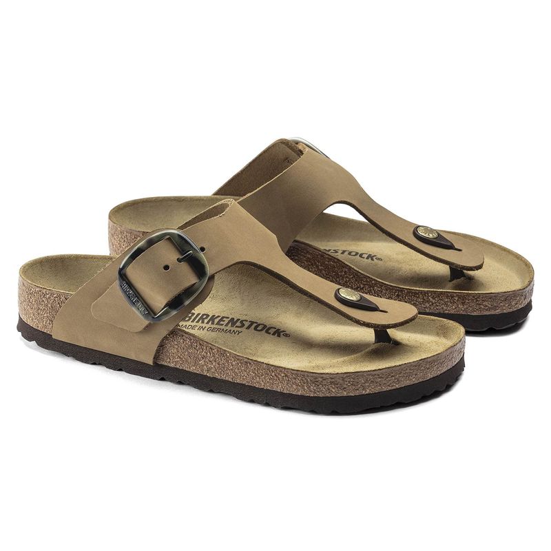Birkenstock Gizeh Big Buckle Mud green skinn normal