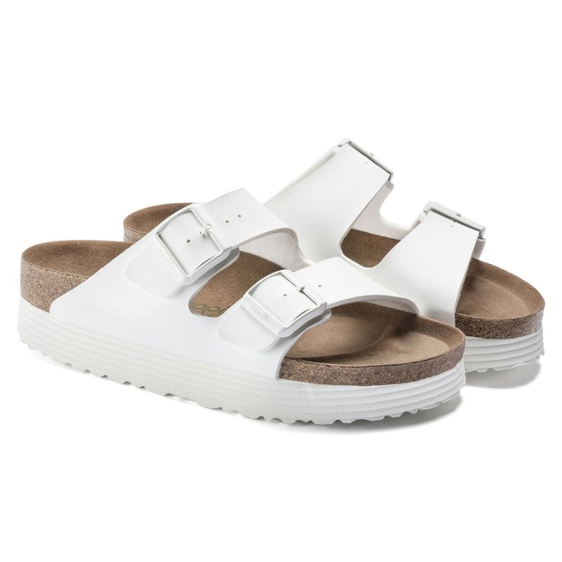 Birkenstock Arizona BF hvit vegan platå smal
