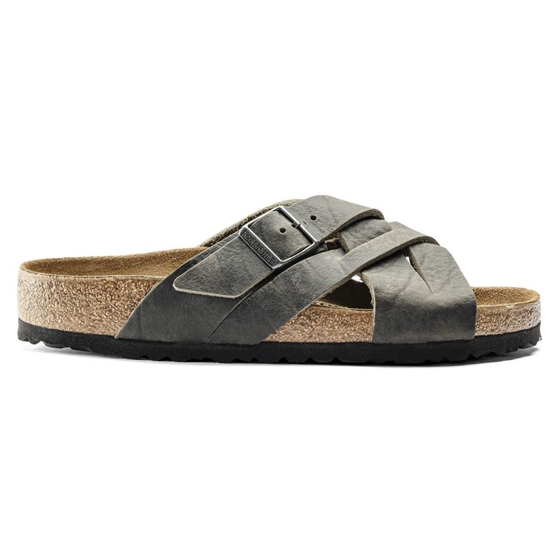 Birkenstock Lugano Faded Khaki oljet skinn normal