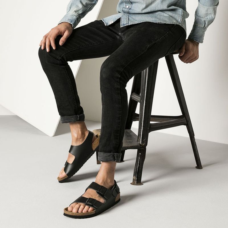 Birkenstock Milano Glatt skinn svart normal