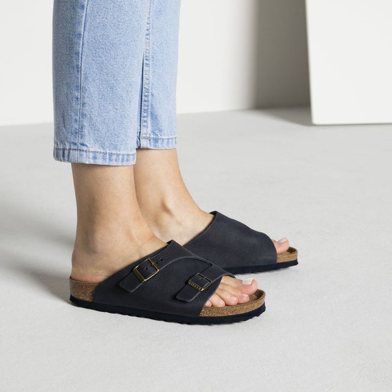 Birkenstock Zurich SFB Steer Indigo blå skinn myk normal