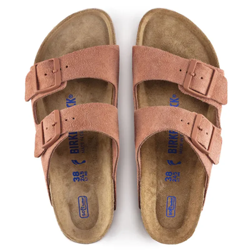 Birkenstock Arizona SFB earth red semsket skinn myk smal