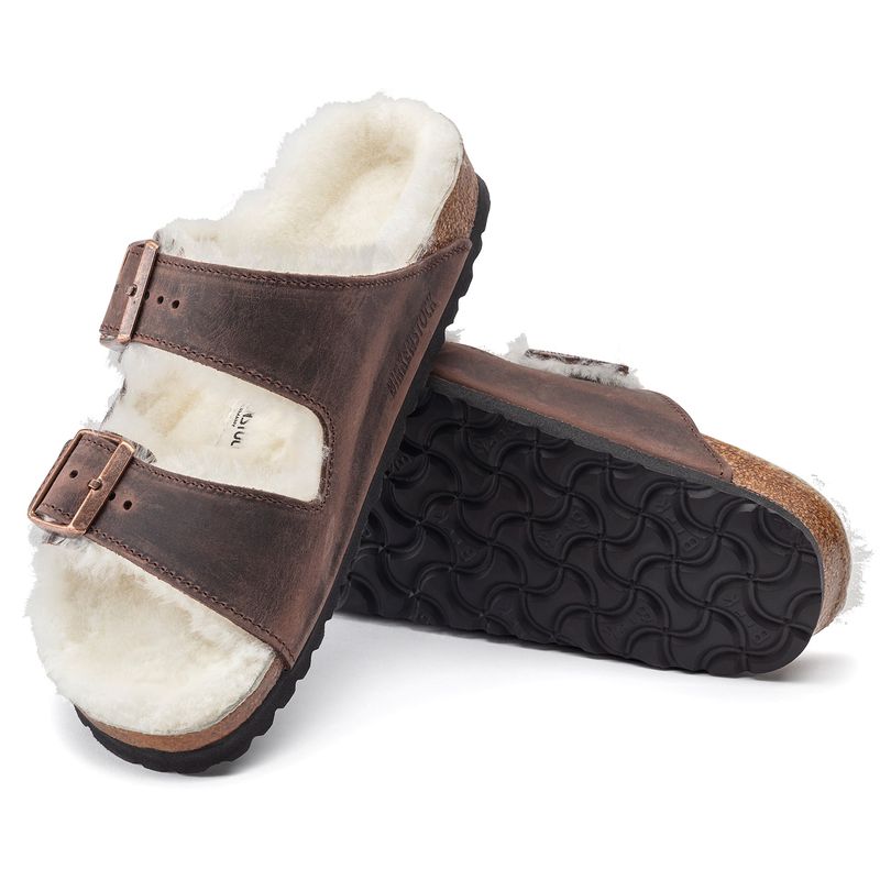 Birkenstock Arizona Shearling Habana skinn smal