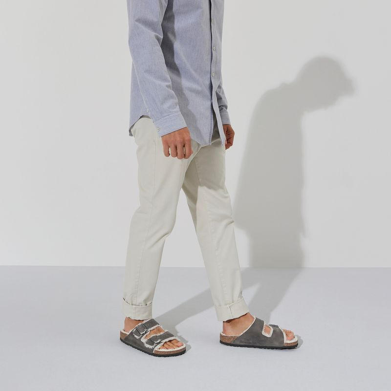 Birkenstock Arizona Shearling Iron skinn smal