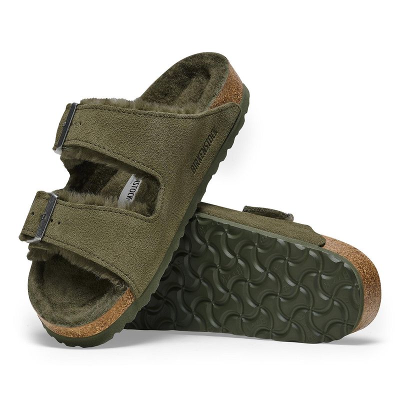 Birkenstock Arizona Shearling Thyme semsket skinn/lammeull 