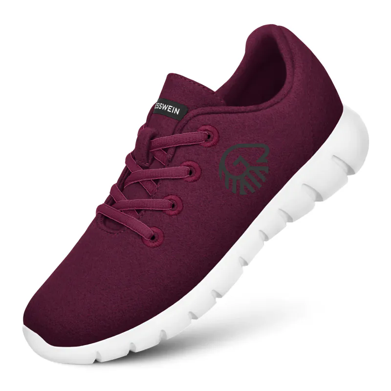 Merino Runner Dame burgundy - merino ull