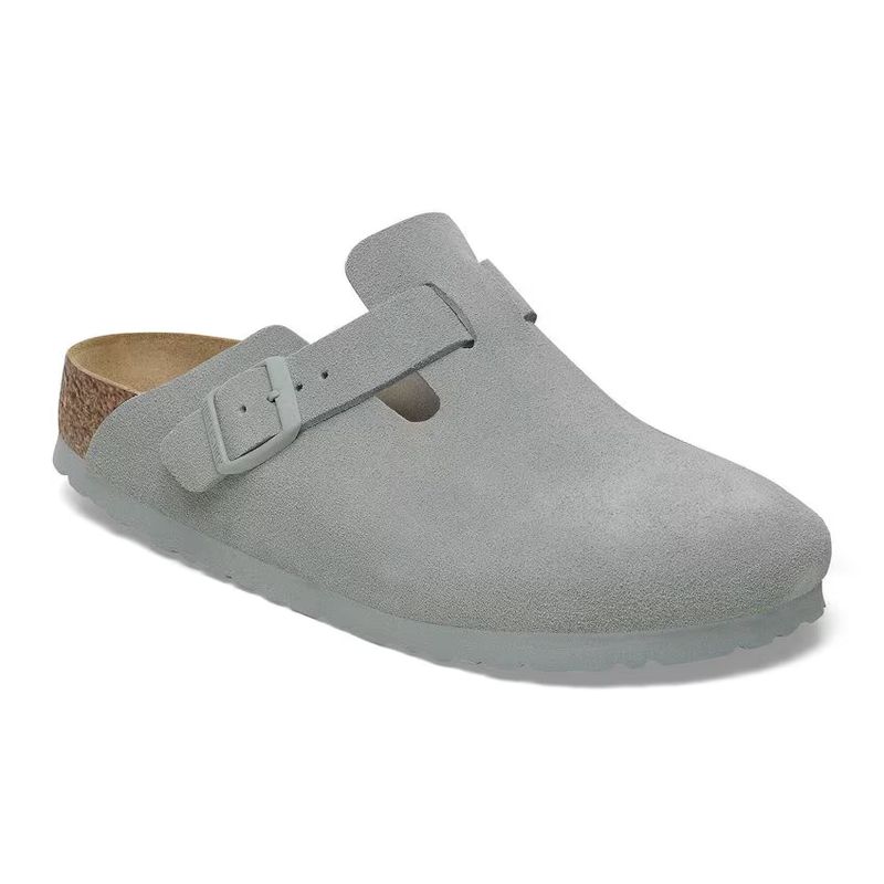 Birkenstock Boston pure sage semsket skinn smal