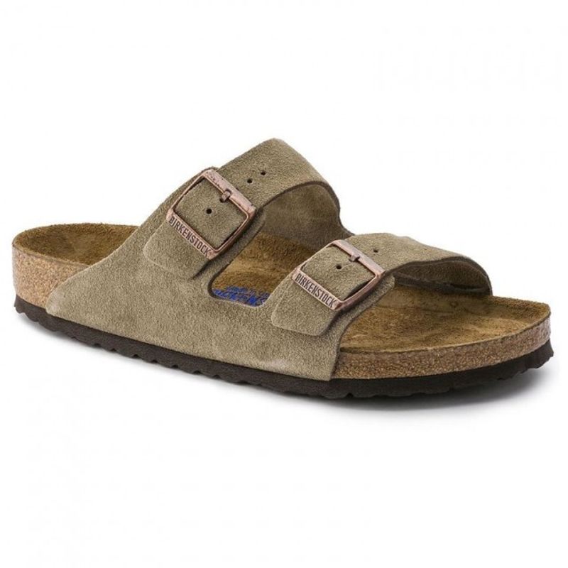 Birkenstock Arizona SFB Taupe semsket skinn smal myk