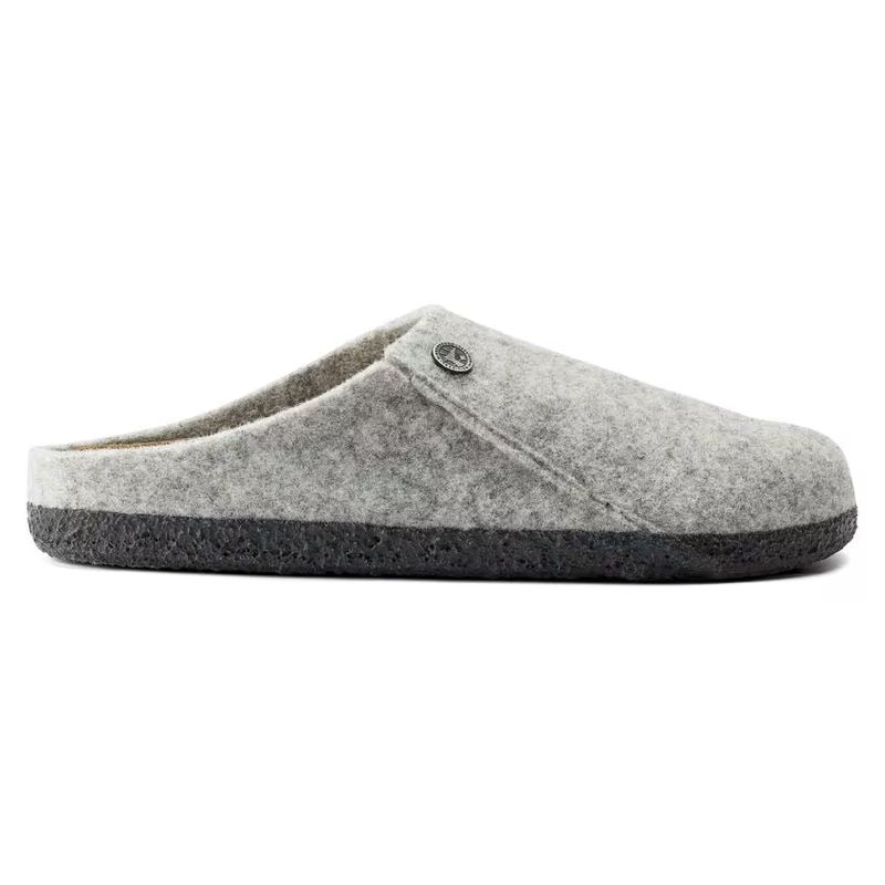 Birkenstock Zermatt Lysegrå tøffel ullfleece smal
