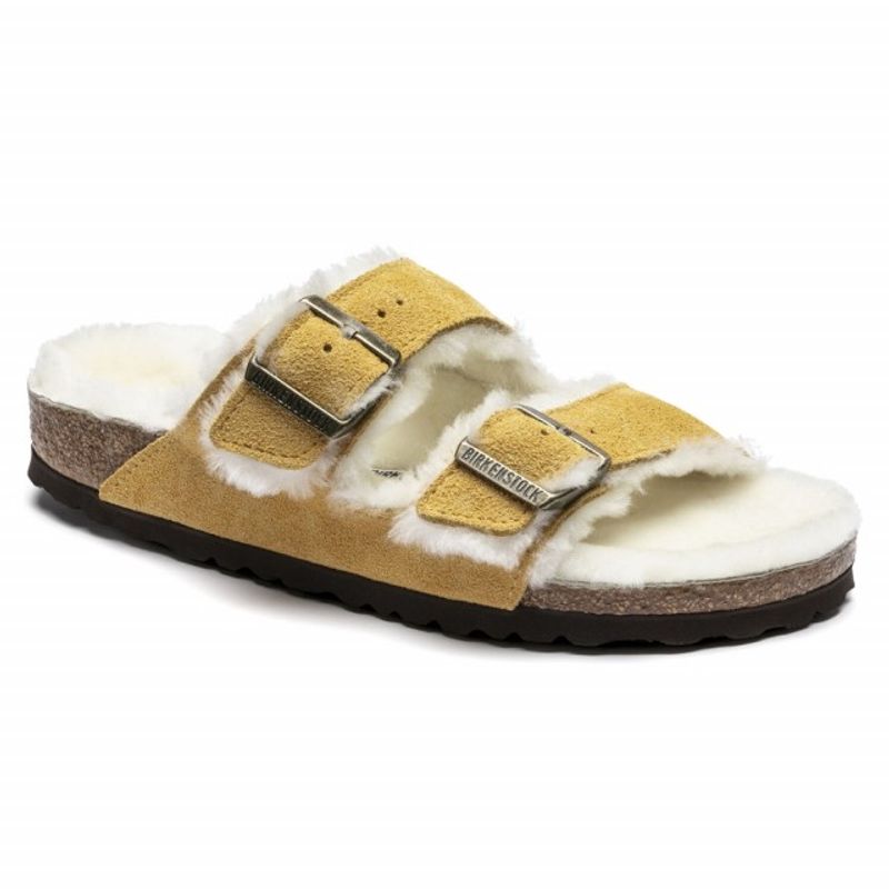 Birkenstock Arizona Shearling ochre semsket skinn/lammeull smal