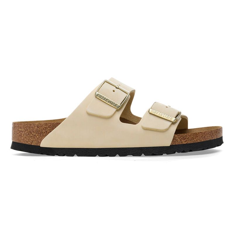 Birkenstock Arizona Ecru nubuck skinn smal
