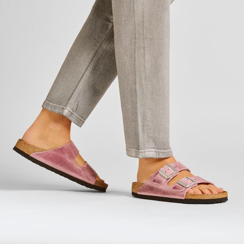 Birkenstock Arizona Lavendel oljet skinn smal