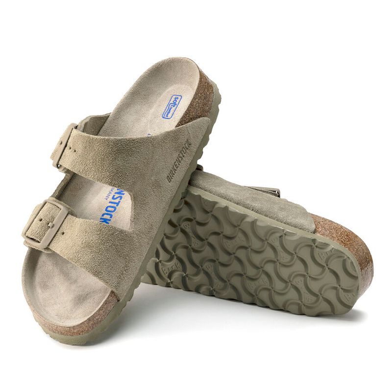Birkenstock Arizona SFB Faded Khaki semsket skinn normal myk