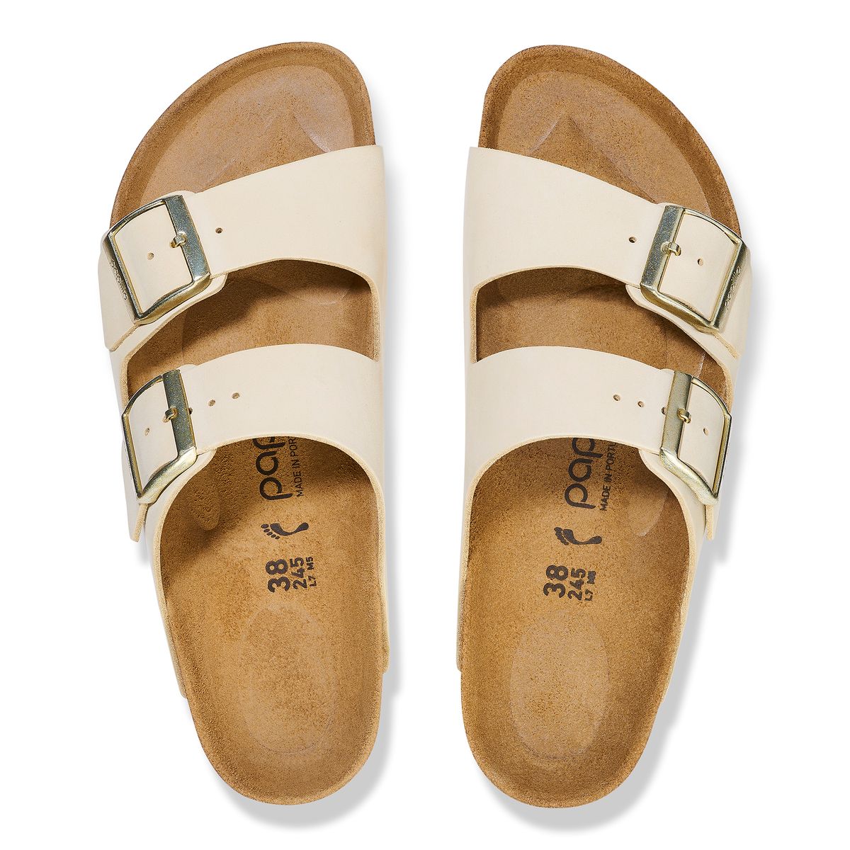 Birkenstock Arizona platform Ecru nubuck skinn smal