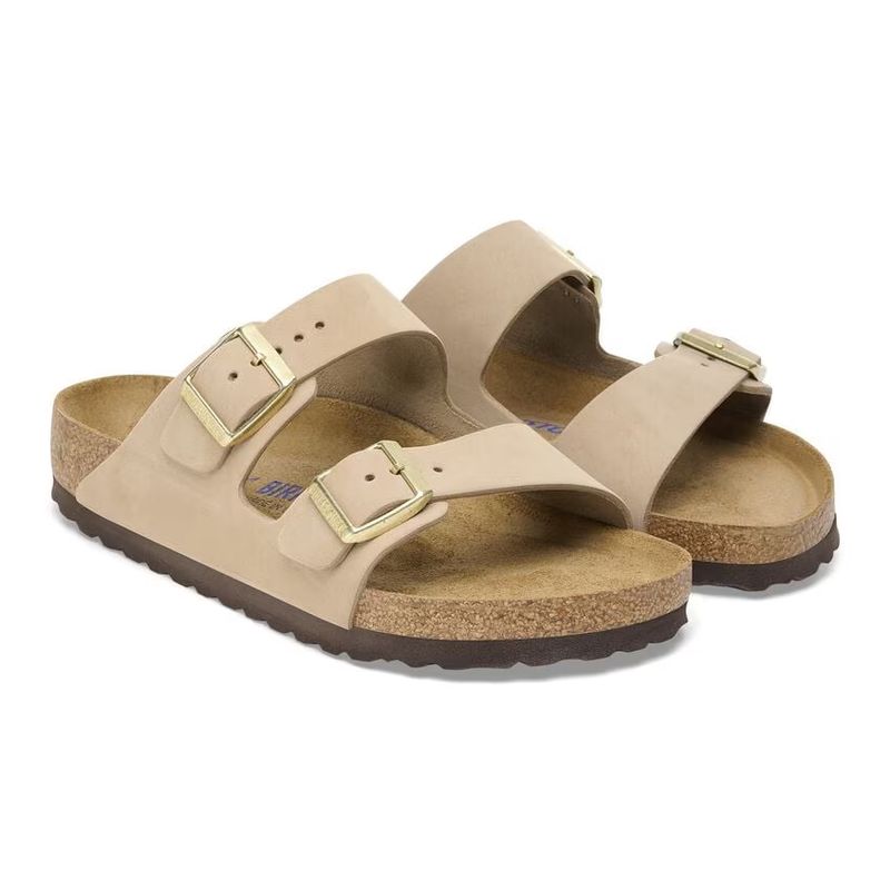 Birkenstock Arizona SFB Sandcastle nubuck skinn smal myk