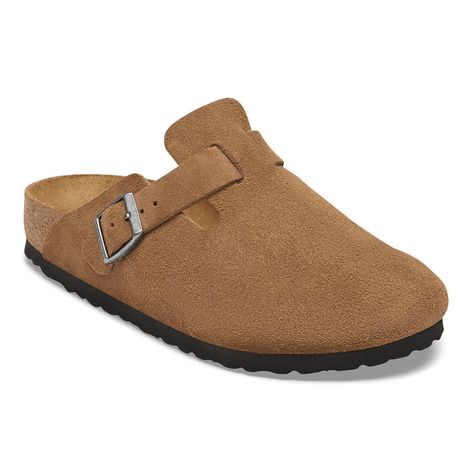 Hovedbilde Birkenstock Boston Dark Tea semsket skinn smal