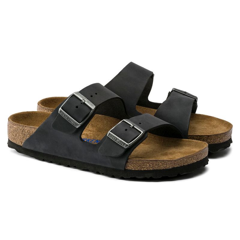 Birkenstock Arizona SFB Sort Oljet Skinn normal myk